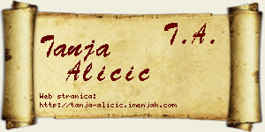 Tanja Aličić vizit kartica